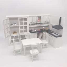 image-Mini Furniture Doll House Kitchen 12 Points Model