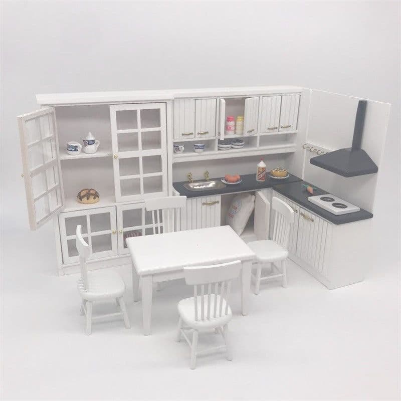 image-Mini Furniture Doll House Kitchen 12 Points Model