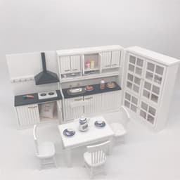 image-Mini Furniture Doll House Kitchen 12 Points Model