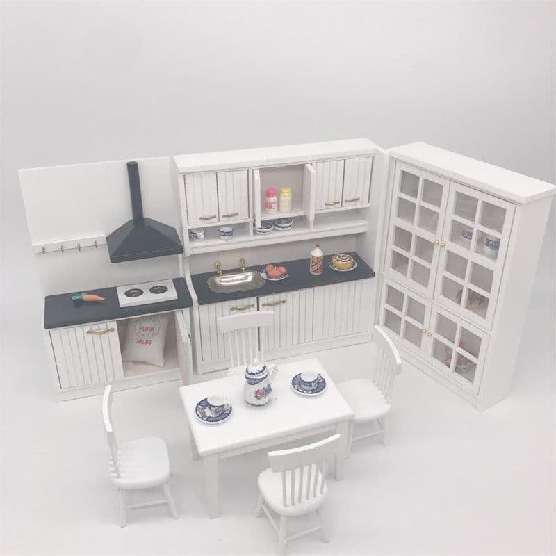 image-Mini Furniture Doll House Kitchen 12 Points Model