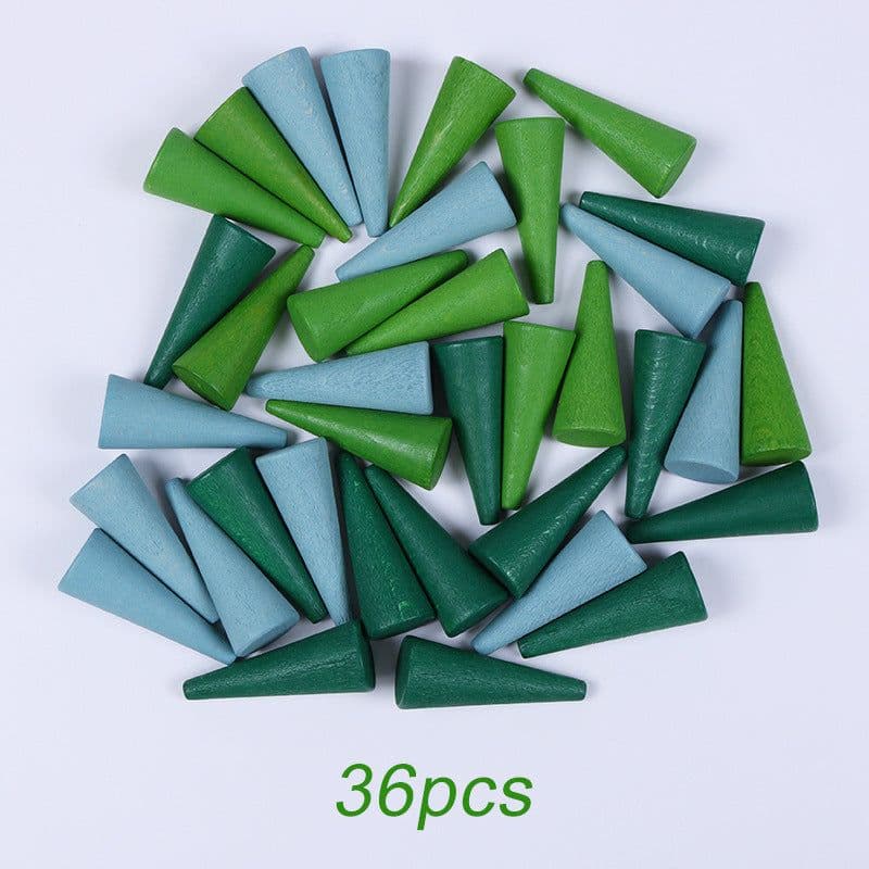image-Mushroom Nail Rainbow Log Wooden Building Block Variety Toy