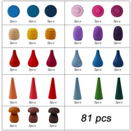 image-Mushroom Nail Rainbow Log Wooden Building Block Variety Toy