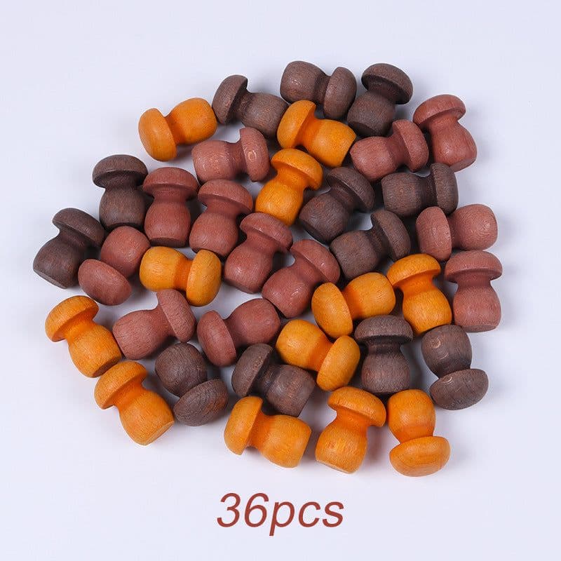 image-Mushroom Nail Rainbow Log Wooden Building Block Variety Toy