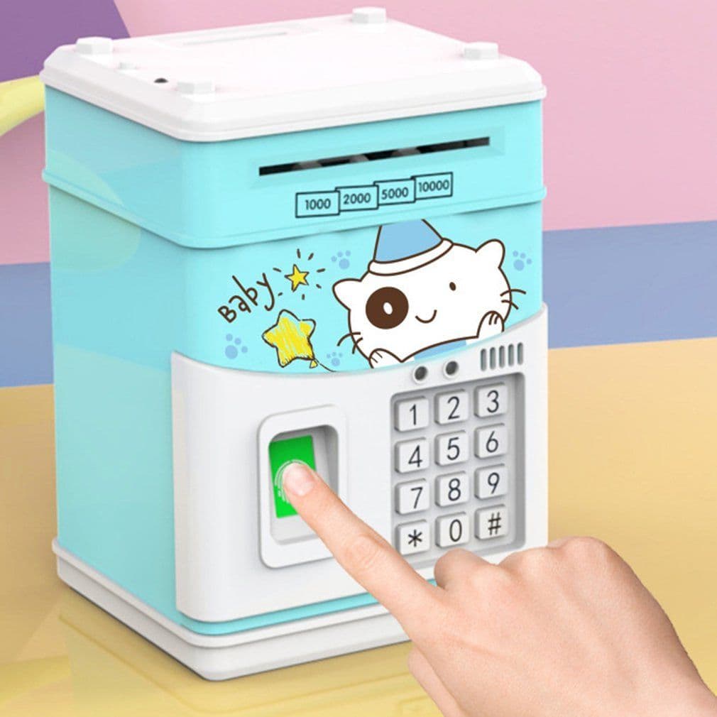 image-Simulation Fingerprint Sensor Children Piggy Bank Cartoon