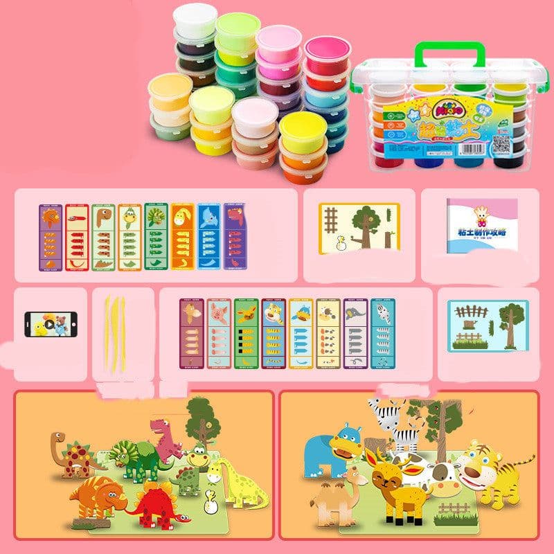 image-Ultra-light Clay 24-color Plasticine Non-toxic Space Colored Clay Children's Handmade Diy Clay Sand Toy Set