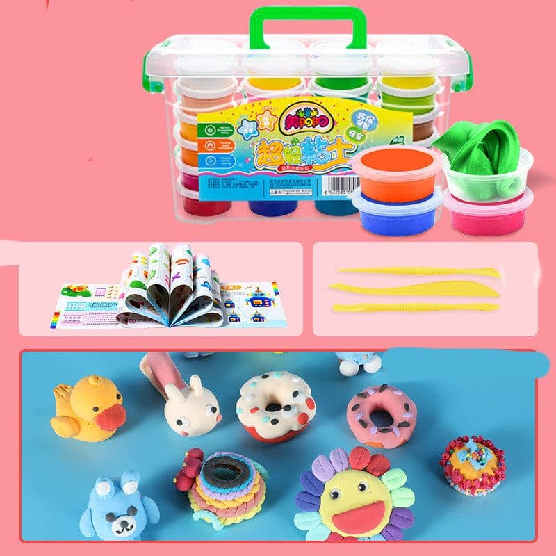 image-Ultra-light Clay 24-color Plasticine Non-toxic Space Colored Clay Children's Handmade Diy Clay Sand Toy Set