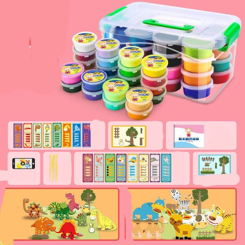 image-Ultra-light Clay 24-color Plasticine Non-toxic Space Colored Clay Children's Handmade Diy Clay Sand Toy Set