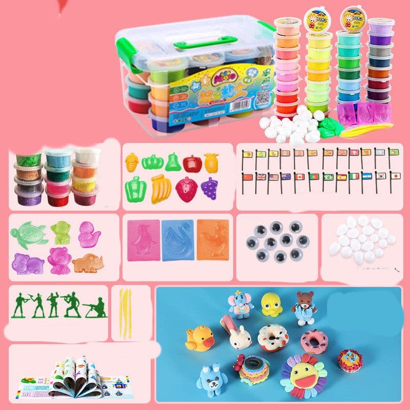 image-Ultra-light Clay 24-color Plasticine Non-toxic Space Colored Clay Children's Handmade Diy Clay Sand Toy Set