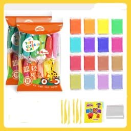 image-Ultra-light Clay 24-color Plasticine Non-toxic Space Colored Clay Children's Handmade Diy Clay Sand Toy Set
