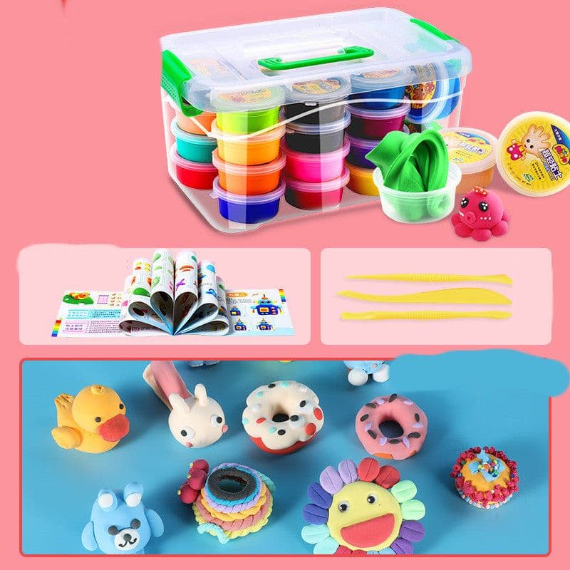 image-Ultra-light Clay 24-color Plasticine Non-toxic Space Colored Clay Children's Handmade Diy Clay Sand Toy Set