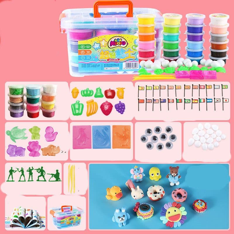 image-Ultra-light Clay 24-color Plasticine Non-toxic Space Colored Clay Children's Handmade Diy Clay Sand Toy Set