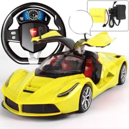 image-Door Openable Steering Wheel Charging Remote Control Racing Children's Toy Sports Car