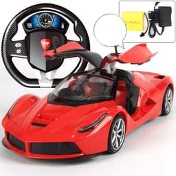 image-Door Openable Steering Wheel Charging Remote Control Racing Children's Toy Sports Car