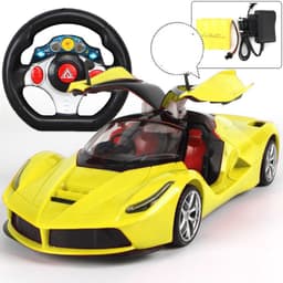 image-Door Openable Steering Wheel Charging Remote Control Racing Children's Toy Sports Car