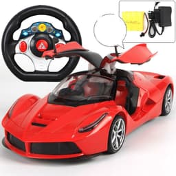 image-Door Openable Steering Wheel Charging Remote Control Racing Children's Toy Sports Car