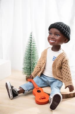 image-18 Inch African Simulation Doll Children's Toy Joint Vinyl