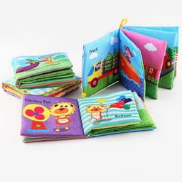 image-Baby Three-dimensional Palm Cloth Book Early Education Toys English Animal Digital Cognition