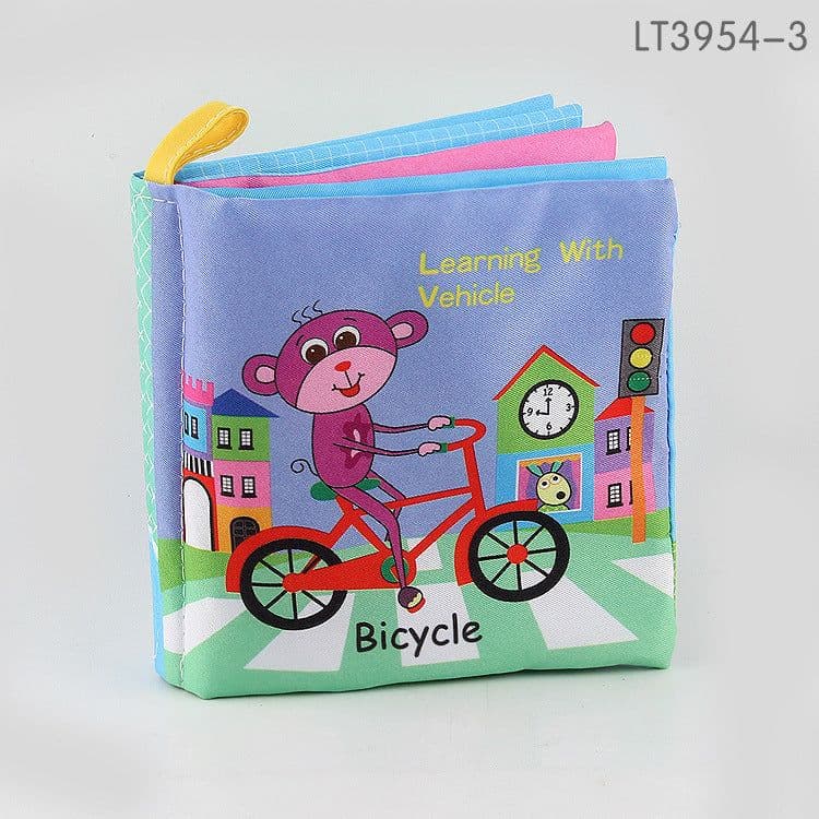 image-Baby Three-dimensional Palm Cloth Book Early Education Toys English Animal Digital Cognition