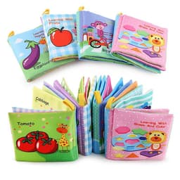 image-Baby Three-dimensional Palm Cloth Book Early Education Toys English Animal Digital Cognition