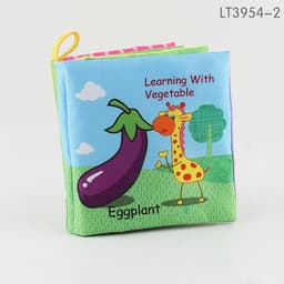 image-Baby Three-dimensional Palm Cloth Book Early Education Toys English Animal Digital Cognition