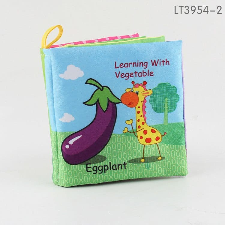 image-Baby Three-dimensional Palm Cloth Book Early Education Toys English Animal Digital Cognition