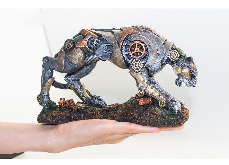 image-Fish Tank Landscaping Machinery Leopard Creative Aquarium Decoration Resin Crafts