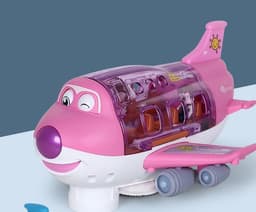 image-360 Rotating Electric Plane Airplane Toys For Kids Bump And Go Action Toddler Toy Plane With LED Flashing Light Sound For Boys
