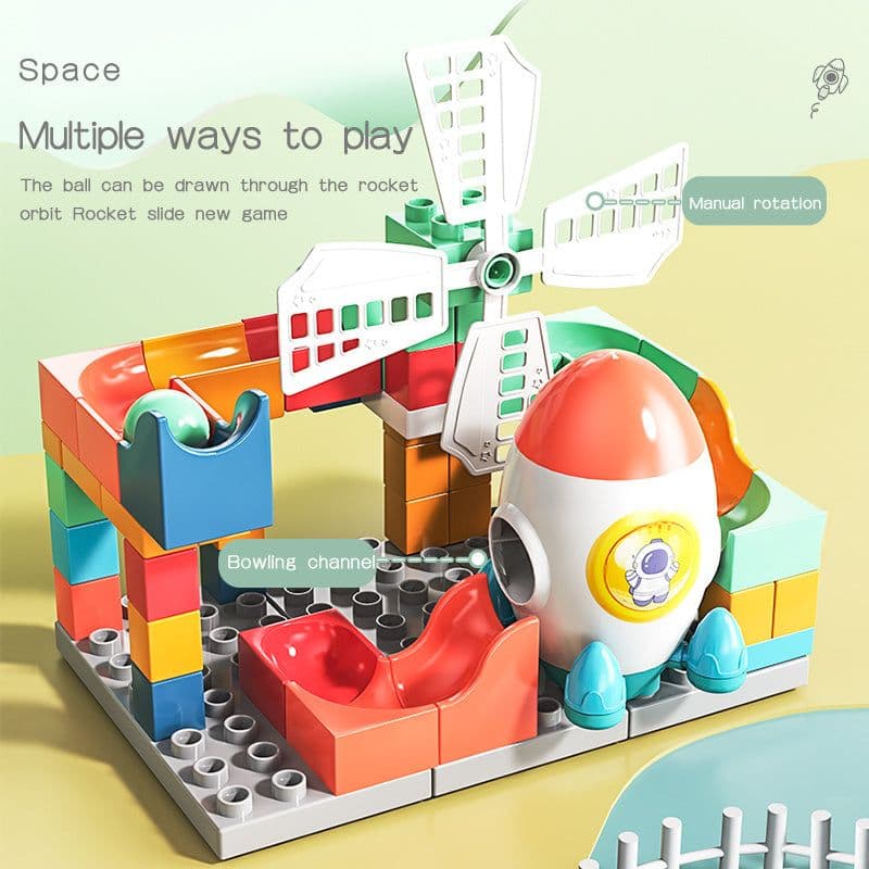 image-Aerospace Orbital 71 Large Particle Children's Slide Assembled Building Blocks