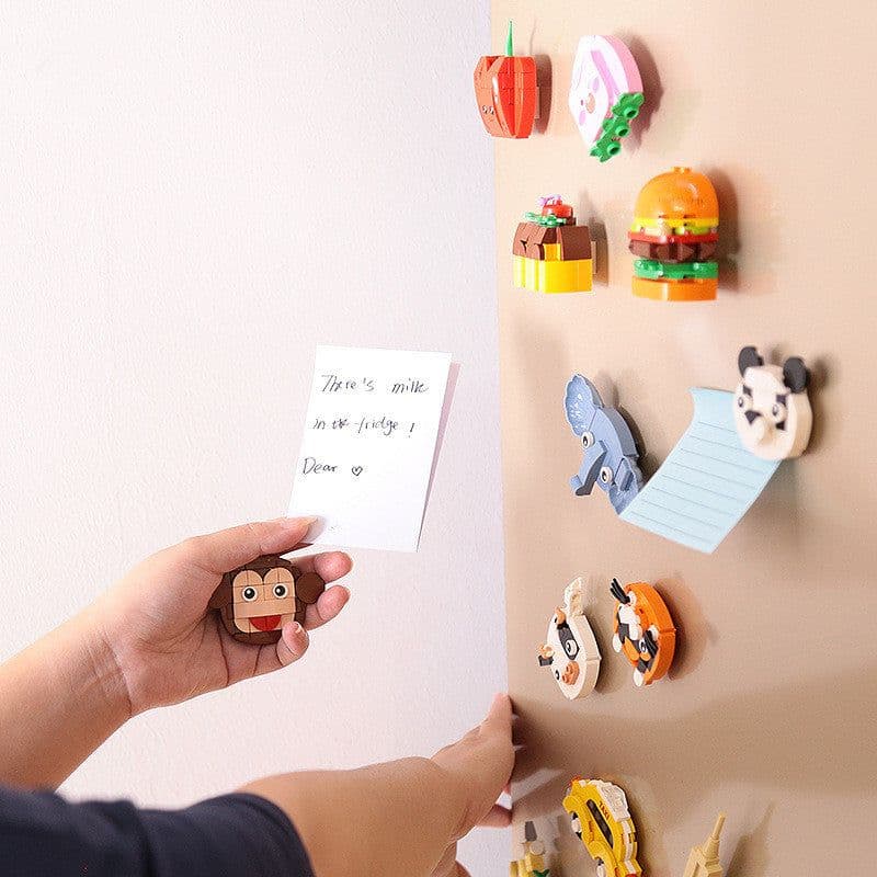 image-Animal Magnetic Fridge Magnet Assembled Building Block Toys For Children