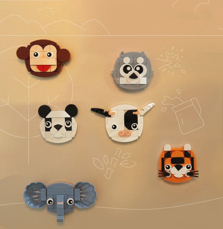 image-Animal Magnetic Fridge Magnet Assembled Building Block Toys For Children