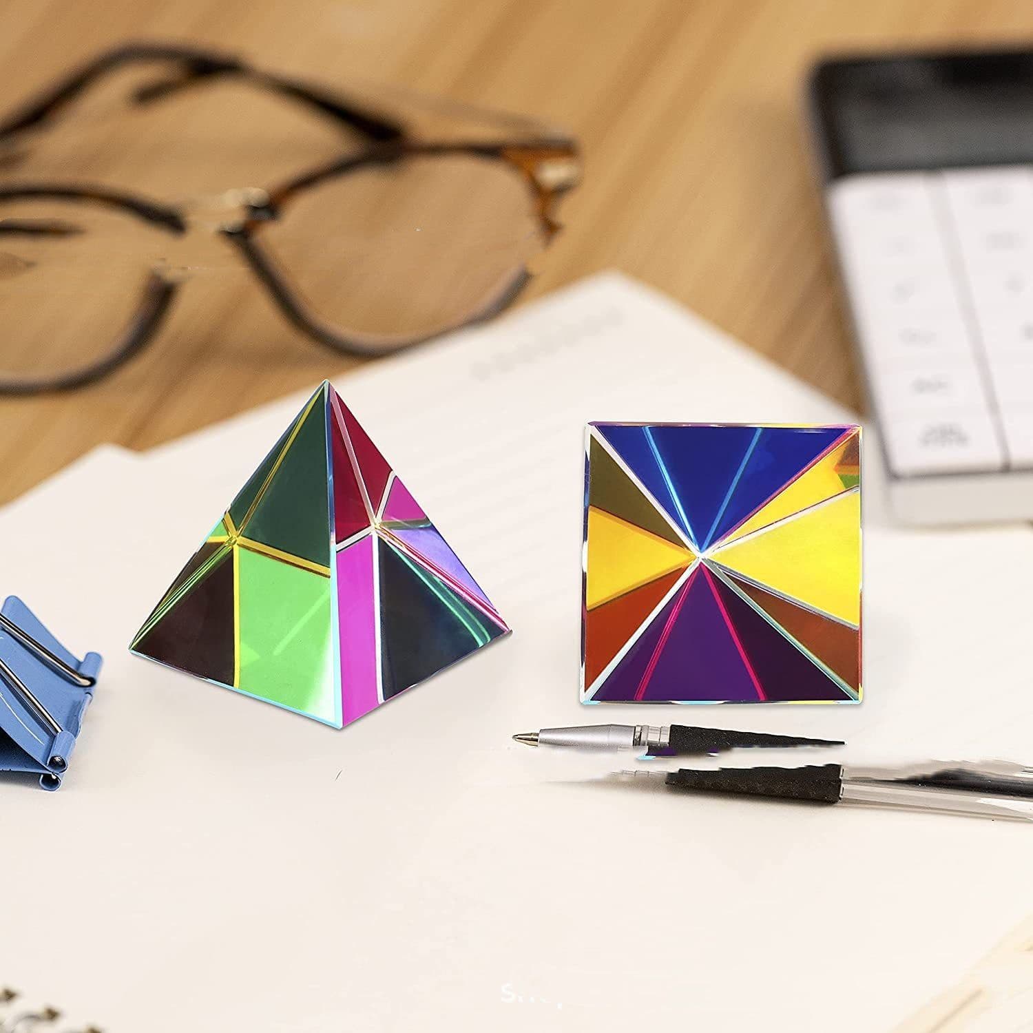 image-Crystal Cube Crystal Pyramid Prism Tabletop Toy
