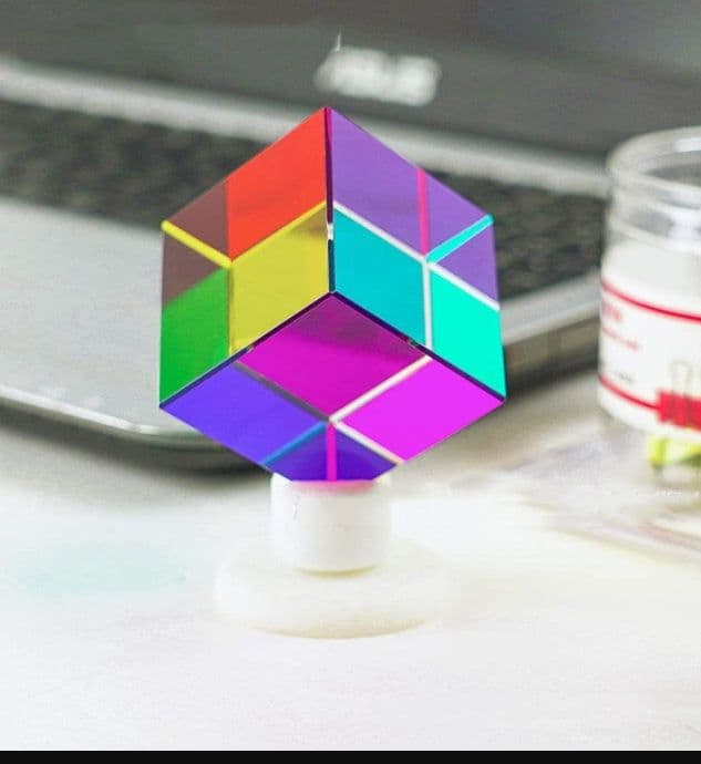 image-Crystal Cube Crystal Pyramid Prism Tabletop Toy