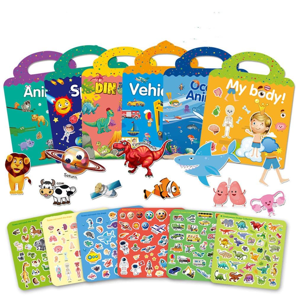 image-Children's Sticker Book DIY Sticker Dinosaur Animal
