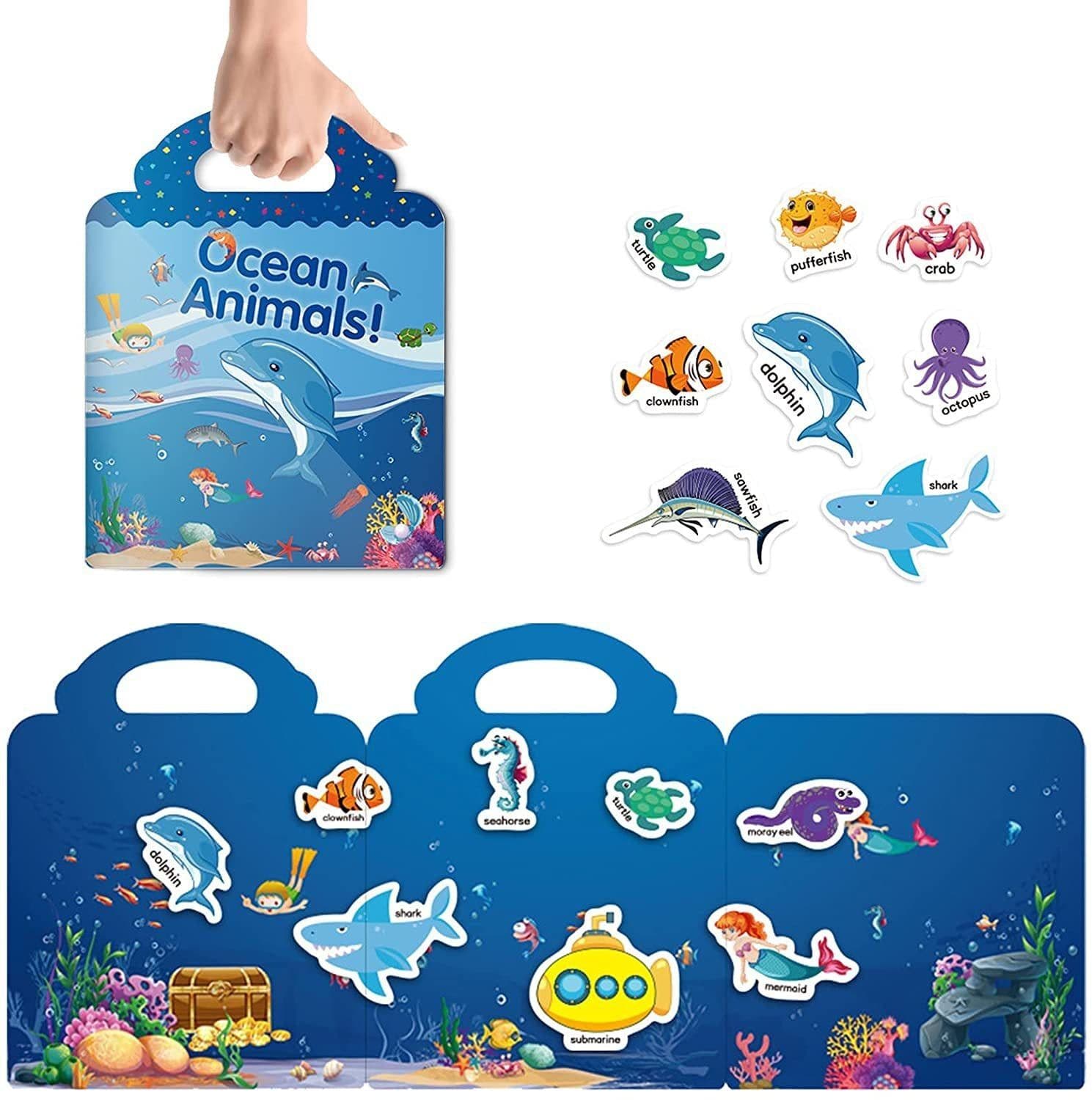 image-Children's Sticker Book DIY Sticker Dinosaur Animal