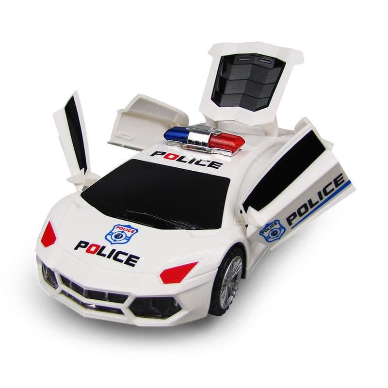 image-Rotary Deformation Police Car Simulation Model Wholesale Toys
