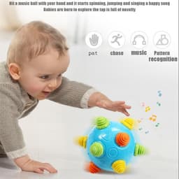 image-Newborn Baby Kids Music Shake Dancing Free Bouncing Sensory Developmental Ball Toy Music Vibrating Dancing Balls