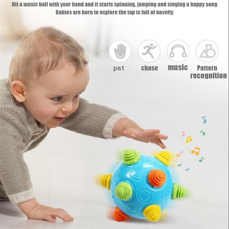 image-Newborn Baby Kids Music Shake Dancing Free Bouncing Sensory Developmental Ball Toy Music Vibrating Dancing Balls