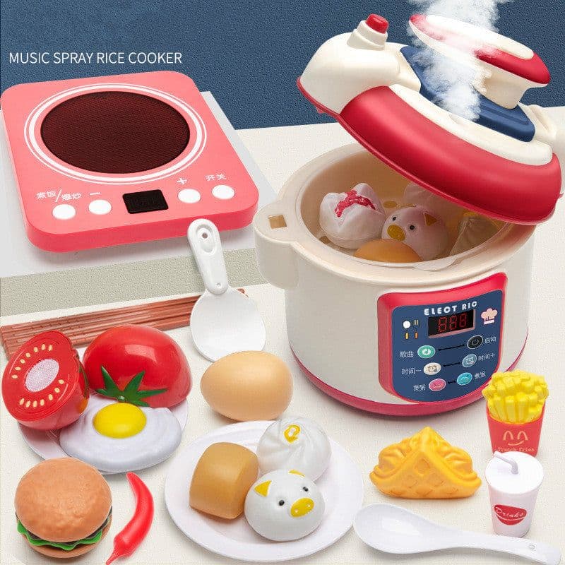 image-Children's Play House Simulation Small Kitchen Rice Cooker Toy Set