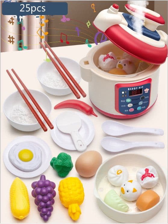 image-Children's Play House Simulation Small Kitchen Rice Cooker Toy Set