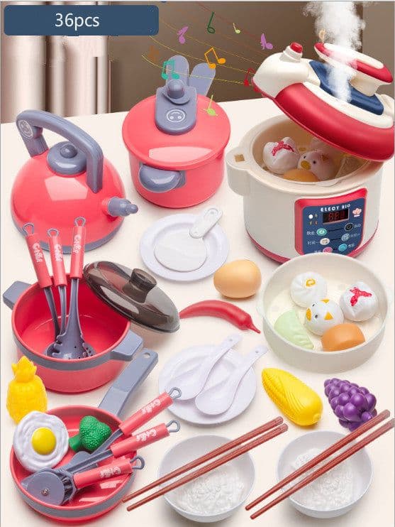 image-Children's Play House Simulation Small Kitchen Rice Cooker Toy Set