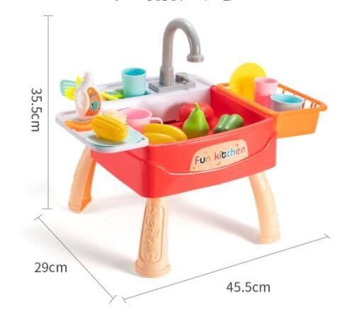 image-Kitchen Children Dishwasher Simulation Sink Faucet Circulating Water Electric Wash Table Toys