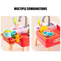 image-Kitchen Children Dishwasher Simulation Sink Faucet Circulating Water Electric Wash Table Toys