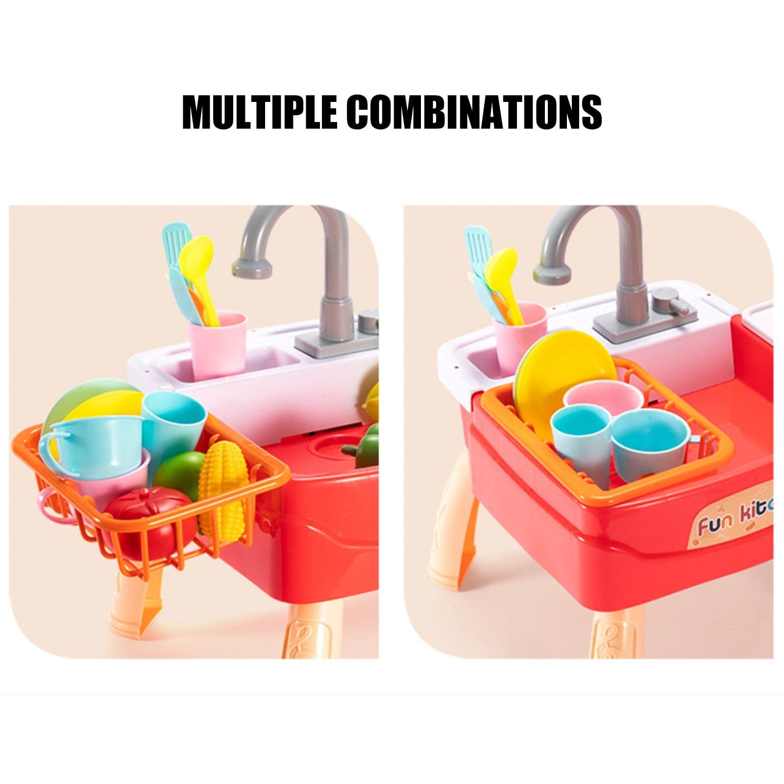 image-Kitchen Children Dishwasher Simulation Sink Faucet Circulating Water Electric Wash Table Toys