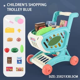 image-Children's Simulation Supermarket Shopping Cart Fruit And Vegetable Toys