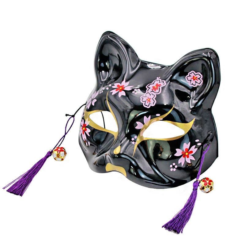 image-Japanese Style Japanese Style Cherry Blossom Fox Cat Mask Festival Celebration Mask Christmas Carnival Mask