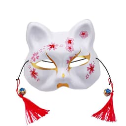 image-Japanese Style Japanese Style Cherry Blossom Fox Cat Mask Festival Celebration Mask Christmas Carnival Mask