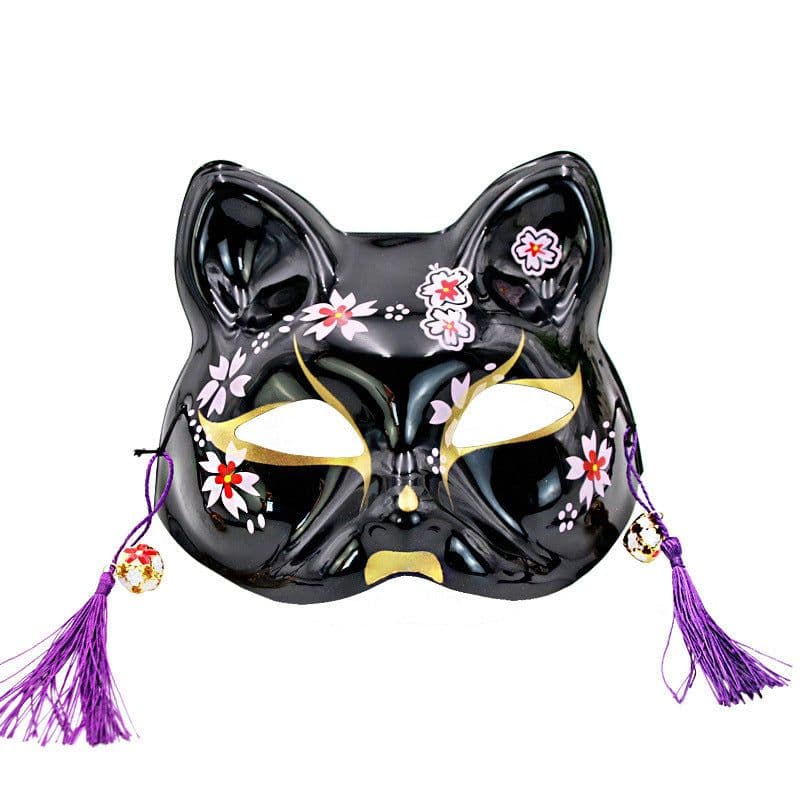 image-Japanese Style Japanese Style Cherry Blossom Fox Cat Mask Festival Celebration Mask Christmas Carnival Mask