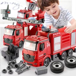 image-Large Disassembled Fire Truck Ladder Toy