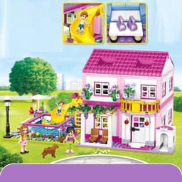 image-Summer Villa Play House Children's Educational Building Blocks Toys