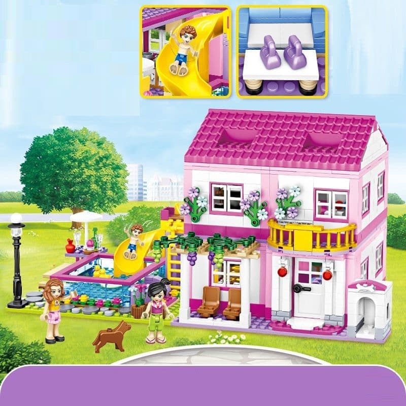image-Summer Villa Play House Children's Educational Building Blocks Toys